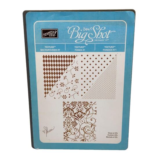 Stampin Up Texturz Backgrounds #1 Embossing Dies Plates Sizzix Big Shot - Picture 1 of 5